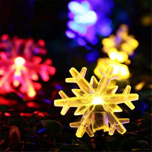 Meters 40 Ljus Fyrfärgad LED Snöflingeljus Stjärnsträngljus Festival Julgran Dekoration Blinkande, för Ind