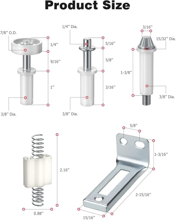 16 stk. Skydedørs dobbeltfoldedørs hardware hængsler metal top pivot