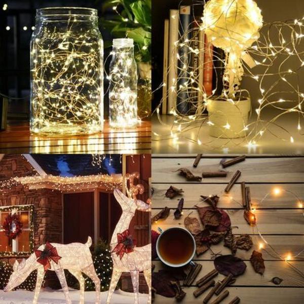 Fairy Lights [4-pack], Mini Batteridrivna Fairy Lights 5m 50 LED Inomhus och Utomhus Dekorationsbelysning för Sovrum Jul