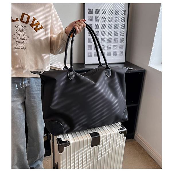 Modeväskor Herr Och Dam - Kapacitets Handväskor Kortdistans Resväskor Dragkedja Axelväska Svart )