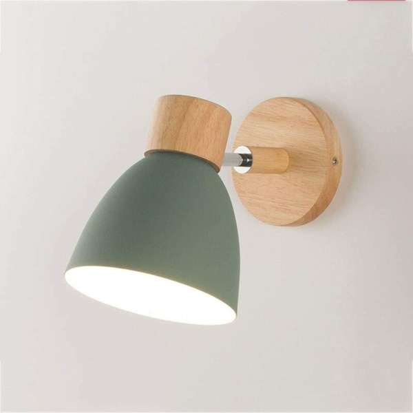 Green E27*5w Simple Macaron Shell Wall Lamp Nordic Bedroom Bedside Lamp Bedroom Balcony Dining Room Staircase Decorative