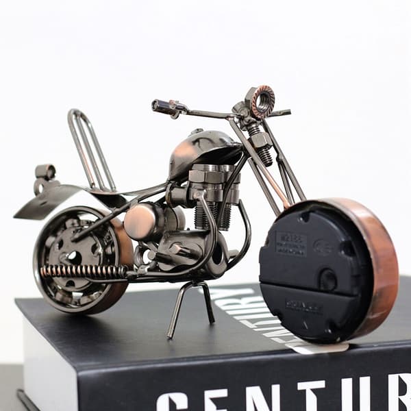 1 stycke kreativ järn motorcykelmodell klocka hem vardagsrum