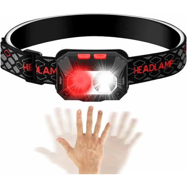 Hodebåren kraftig LED-hodelykt, justerbar hodelykt, egnet for utendørs, camping, fiske, etc.