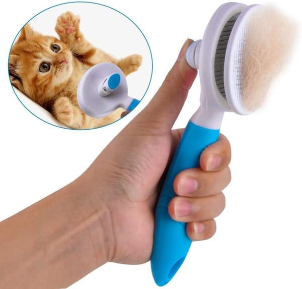 1 stk. (Blå, fin nål) Effektiv børste for hund/katt,