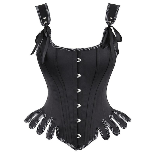 Overbust Korset til Kvinder Stropper Sexy Bustier Korset Lingeri Talje Cincher Bodyshaper Kostume Gothic Korsetter Top Plus Størrelse Black M