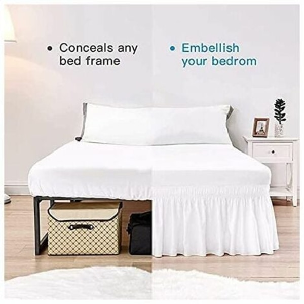 Sengeskørt Ruffle Sengeskørt 60*80inch 15 tommer Ruffles Falder På Sengestel - Sengetæppe Sengetæppe Beskytter Sengestel