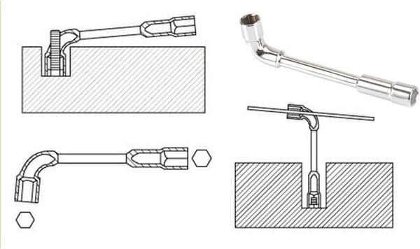 L-formet stikknøkkel (6 mm åpning (for mk8 dyser) 5 stk),