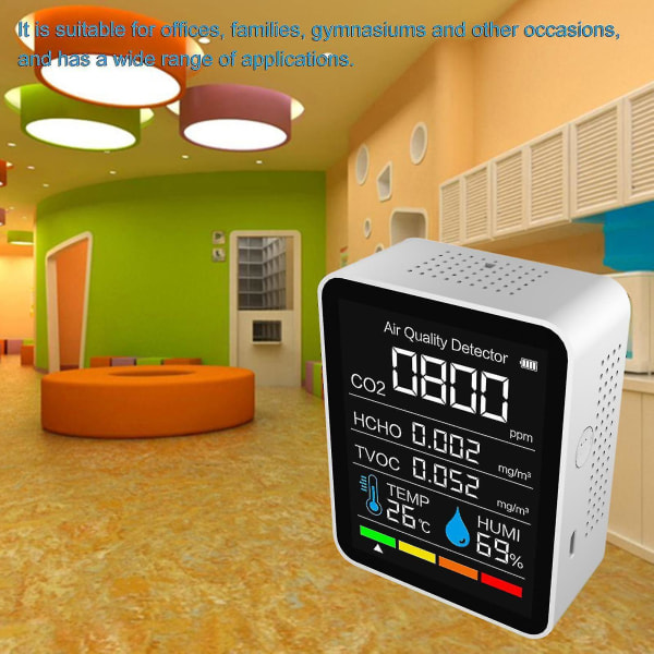 Koldioxidmonitor Realtidsövervakning Temperaturtestning Fuktighetsmätare Exakt Tvoc Hcho Analyzer Smart Co2 Bluetooth-kompatibel Digital Met