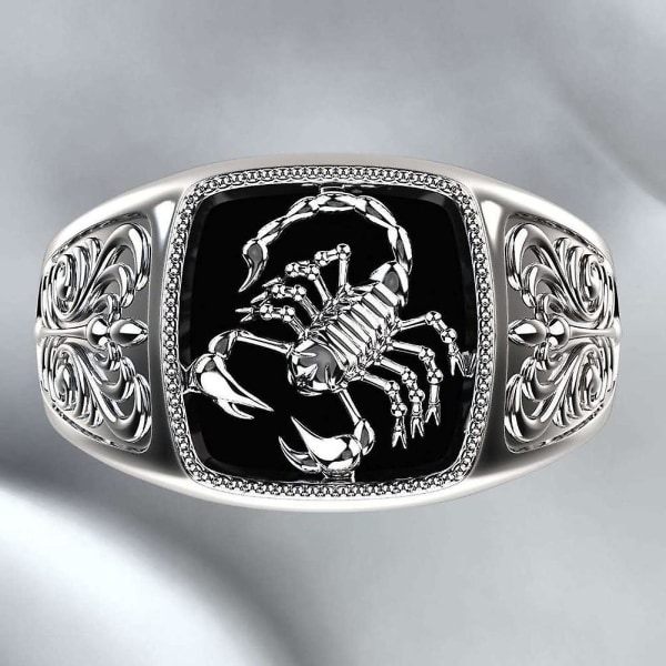 Män Scorpion graverad legering Wide Finger Ring Birthday Club Party smycken present US 10