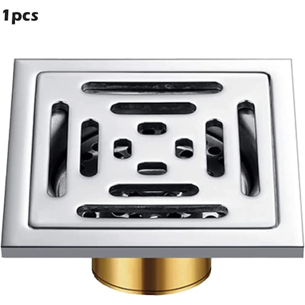 1 st. Golvbrunn 100x100 Inox Golvbrunn 100mm Badrumsgolvbrunn Silver Tjock Rostfritt Stål Golvbrunn För Anti-lukt, Anti-täppa Badrum, Kök
