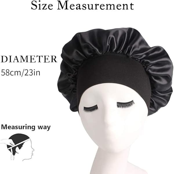 2-delt sett med svarte løse stramme hatter, silkesmooth elastiske hatter