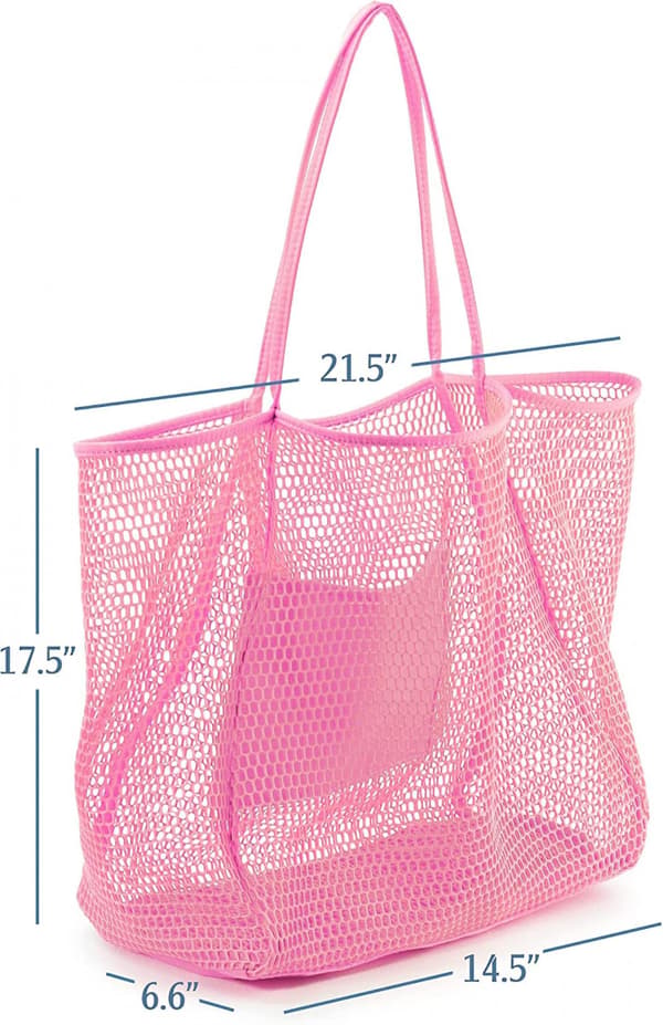 Mesh Beach Tote Damväskor Axel Handväska A916-624 Pink
