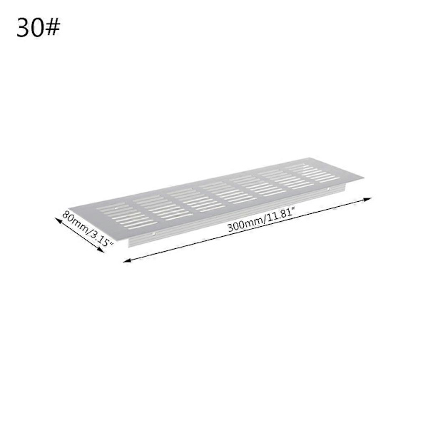 Luftventil Aluminium Ventilationsdæksel Flere Størrelser Åndbar Luftventil 30cm Sølv
