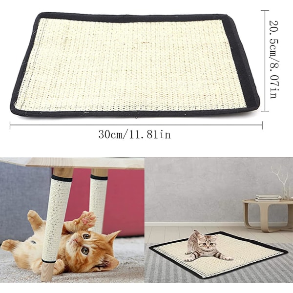 Cat Scratching Mat Naturlig Sisal Kattematte Slitesterk Sisal Kattematte Cat Scratcher Møbelbeskytter Cat Scratcher Gulvmatte Passer for katt Kattunge Hund