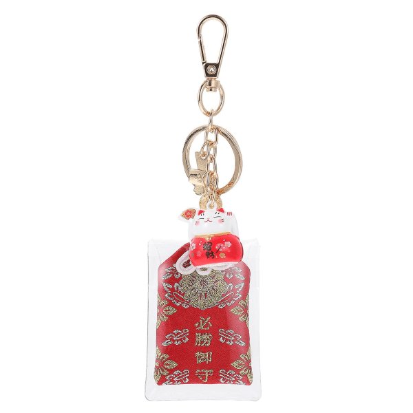 Japansk-typ amuletthänge Japansk stil Peace Blessing Bag Luck Cat Keychain