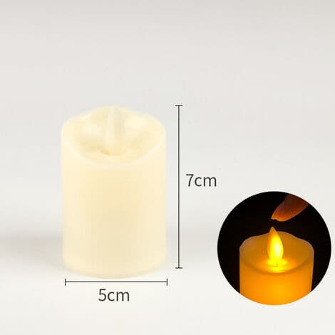 Sæt med 4 LED-lys 5*7cm, Uden batteri, Elfenben