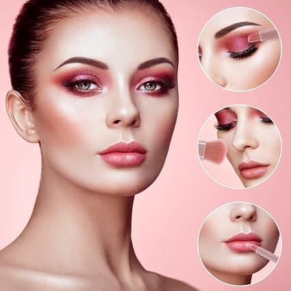 5-delt Rejse Makeupbørstesæt, Mini Makeupbørste med Fuld Funktion