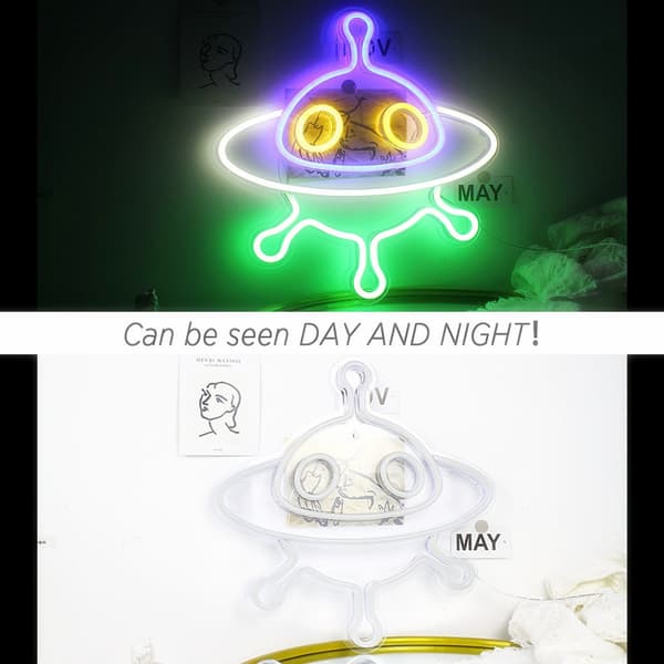 LED neon akrylpanel bakplate romskip UFO univers serie dekorasjon nattlys ins