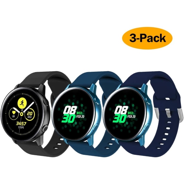 Silikone Rem til Samsung Galaxy Watch 3 41mm Rem / Active 40mm Rem / Active 2 Rem / Galaxy Watch 42mm Rem, Kvinder Mænd Blød Silico