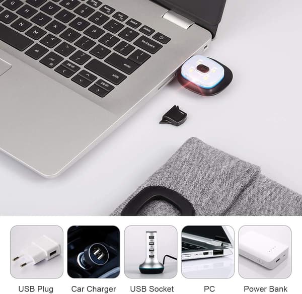 LED-pipo oranssilla valolla, USB ladattava handsfree 4