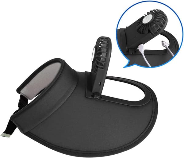 Svart-28*28cm-Solhatt for kvinner med USB-vifte, tom topp solhatt