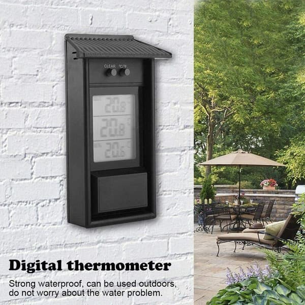 Digitalt innendørs/utendørs termometer, trådløst vanntett veggtermometer, -20 til +50°C