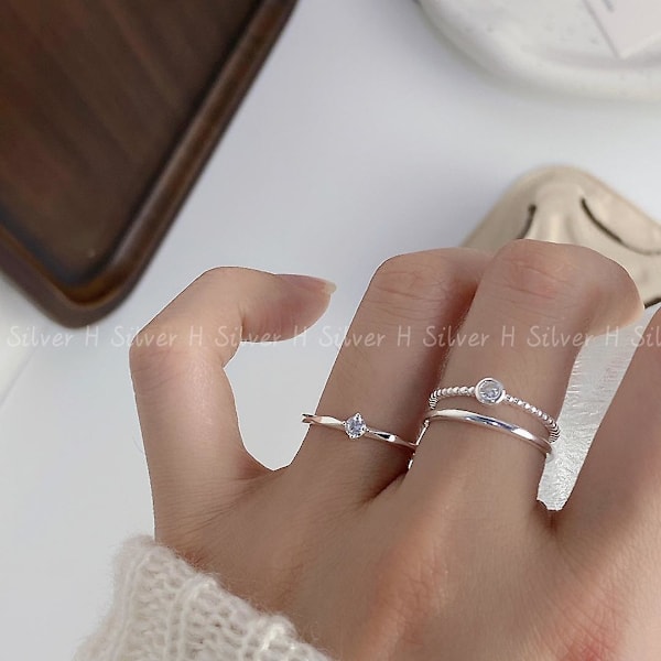 Ringar Pärlor S925 Silver Mode Smycken Ac5307 double