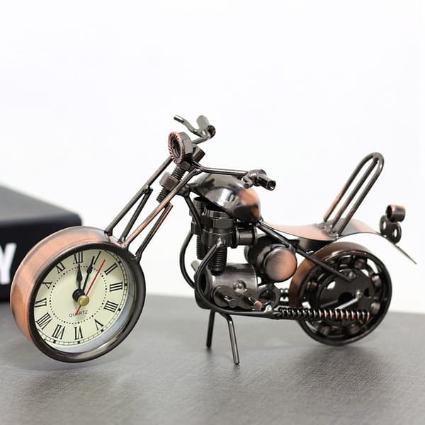 1 stycke kreativ järn motorcykelmodell klocka hem vardagsrum