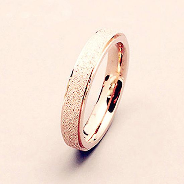 Herr Dam Bröllopsband Ring Rostfritt Stål Matt Ring Smycken Pargåva Gold Size 12