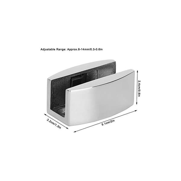 50x23mm Glas Skydedørsguide, Gulvrulleføring i Rustfrit Stål Oscillation Stop til Rammeløse Glas Skydedøre (Belyst)