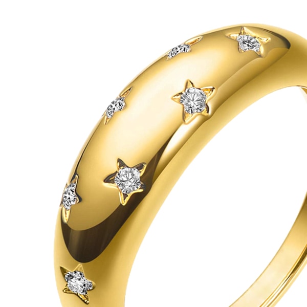 Elegant och Stilig Stjärnformad Ring i Legering - Perfekt för Förlovning US 7
