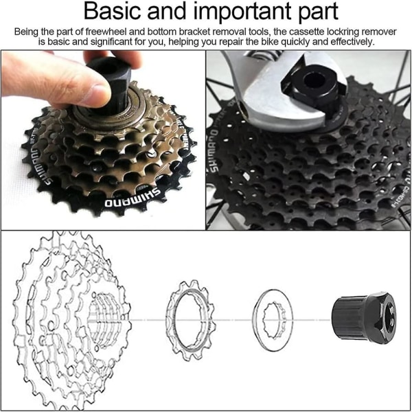 Vcranonr 3 st Kolstål Frihjulsborttagare 26*20mm Solid Kassettborttagningsverktyg Bärbar Värmebeständig Slitstark Cykelkedjeavdragare För Cykelreparation Sh