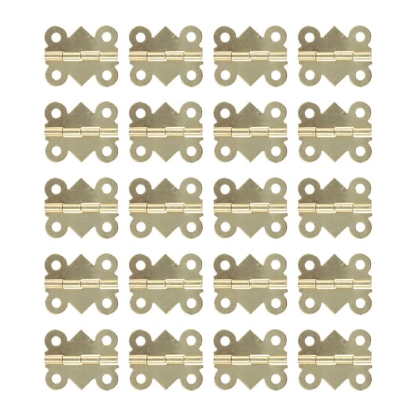 Jernhængsel til trææskeskabsdør - 20 sæt (25x20mm) - Skruemontering
