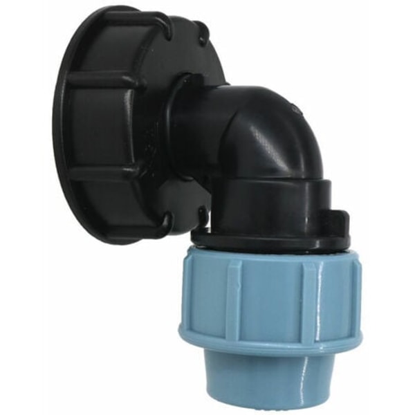 IBC Tank Adapter, S60X6 IBC Vandtank Adapter med 25mm Medium Density Polyethylen Vinklet Stikledning Kompatibel med UK