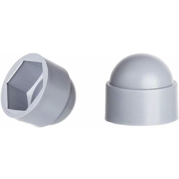 (Grå) M12 mutterhetter for 18mm nøkkel, 100 stk.