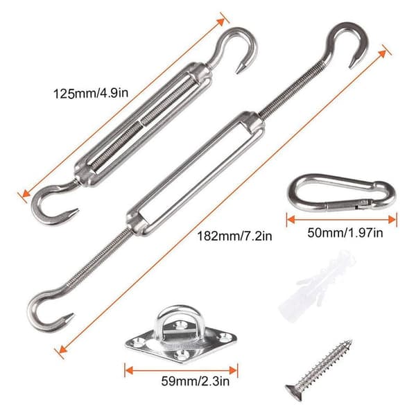 M5 Holdbar Rustfrit Stål Rigging Skygge Sejl Skygge Net Hardware Tilbehør