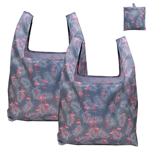 2 Pak Genanvendelige Indkøbsposer Foldbare Store Indkøbsposer Med Lomme Genanvendelige Toteposer Maskinvaskbare Til Køkken Indkøb style 3
