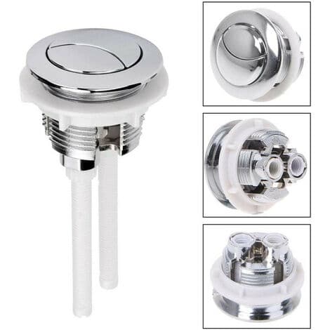 Toalett trykknapper Dobbel spyleknapp 38 mm Standard forkrommet sølvbelagt toalett sisterneknapper, 2 stk.