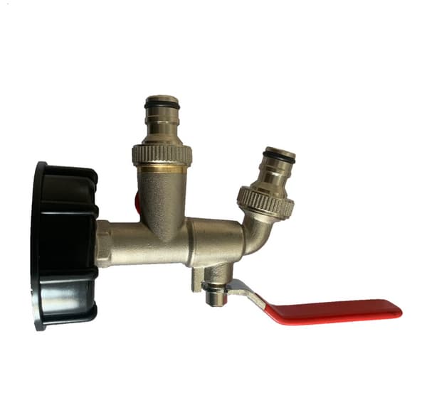 Utendørs kran, dobbel utløp messing hagekran, 1/2'' utløp, 3/4'' utløp