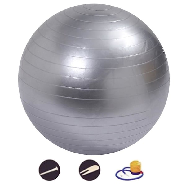 Tasapainolautapallo joogatreeniin, pilatesharjoitteluun, venyttelyyn, kuntoiluun, kotisalille ja treenaamiseen Silver Frosted-65Cm