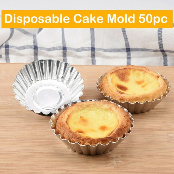 50 stykker Folie Cupcake Cake Lined Cookie form form tinn varmt matlaging verktøy