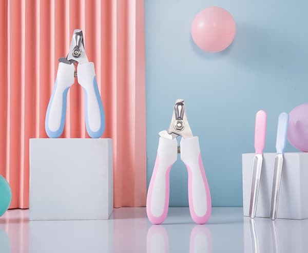 Pet Grooming Nail Scissors Stor Stort Håndtak Rosa