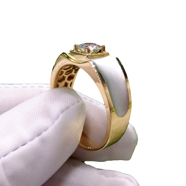Mode Mænd Rhinestone Indlagt Wide Band Finger Ring Bryllupsfest smykker gave US 12