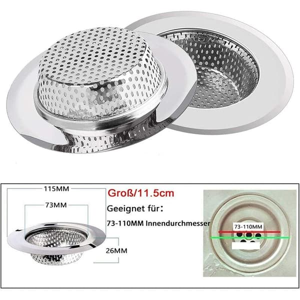 3-pack Stora Perforerade Köksho Strainer Avfallssil Hårfälla Kökstillbehör För Köket