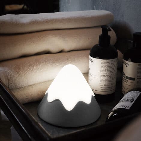 LED Touch Silikon Nattlys Snøfjelllampe - Rosa Lotusrot