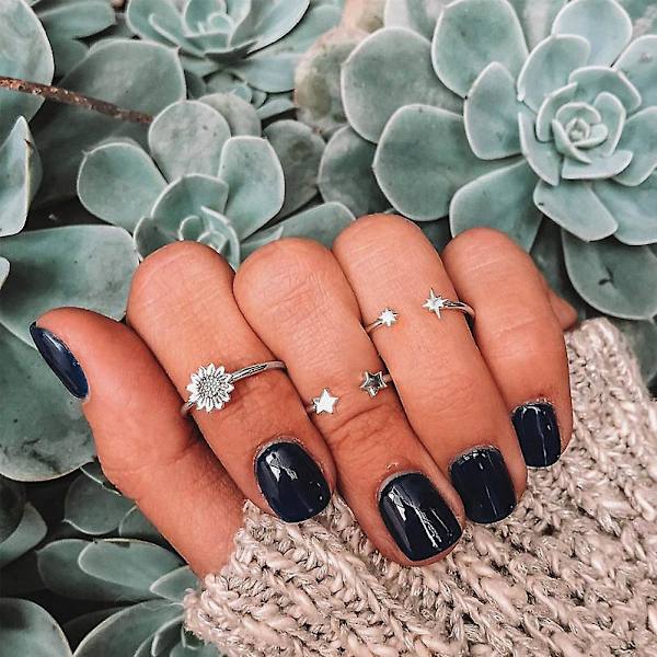 3 st/set Solros Stjärnmönster Öppna Midi Knuckle Ringar Bohemian Kvinnor Smycken