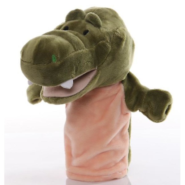 Plush Leksak Handdocka Söt Cartoon Djurdocka Dockans Mun Kan Röra Sig E