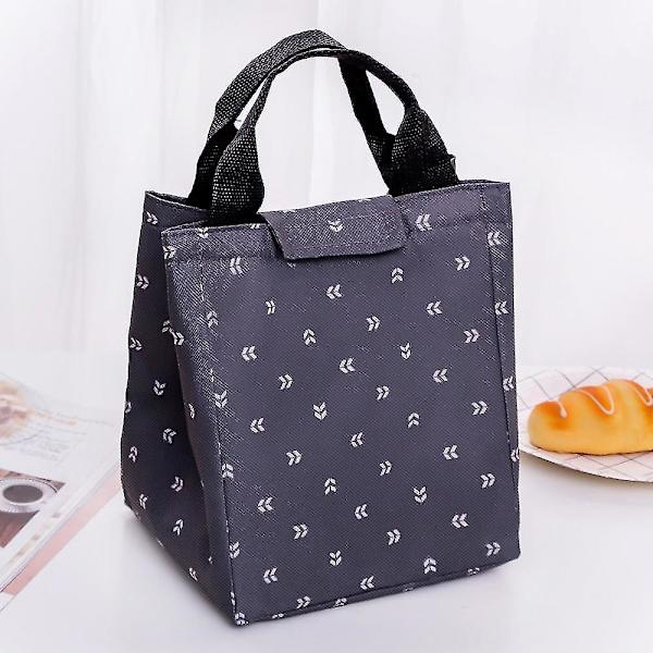 Ny Bärbar Lunchväska Liten Löv Isoleringspackage Familjepicknick Kylväska Canvas Handväska