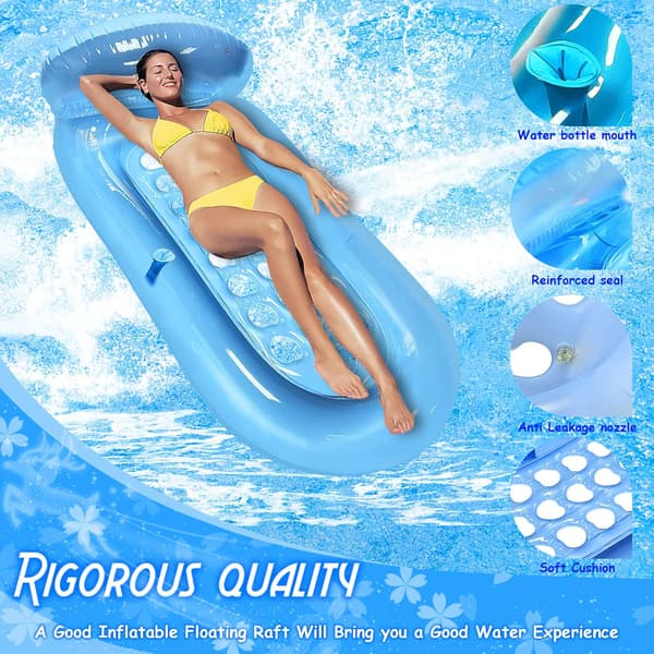 Oppustelig Pool Float Lounger, Pool Raft Lounger Float med