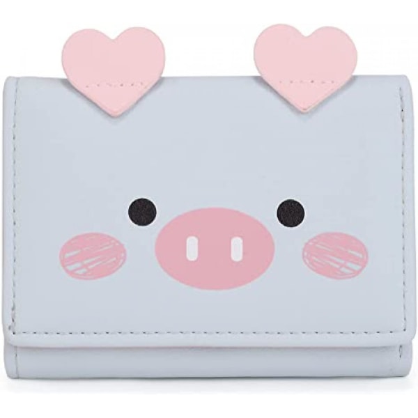 Kawaii lompakko tytöille söpö sika naisten kukkaro kortti setelipidike organizer, sika pinkki A916-773 Blue